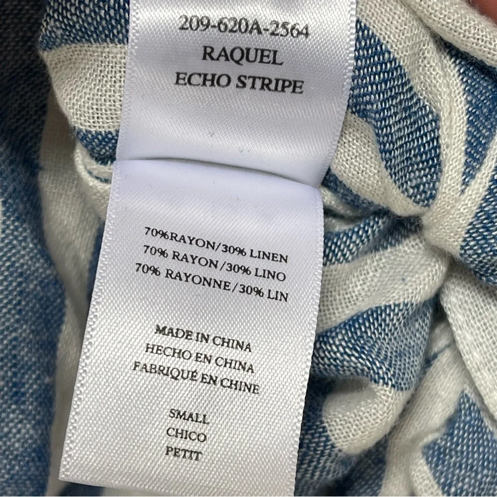 Rails Raquel Striped Wrap Top Blue White Size Small - Picture 2 of 5